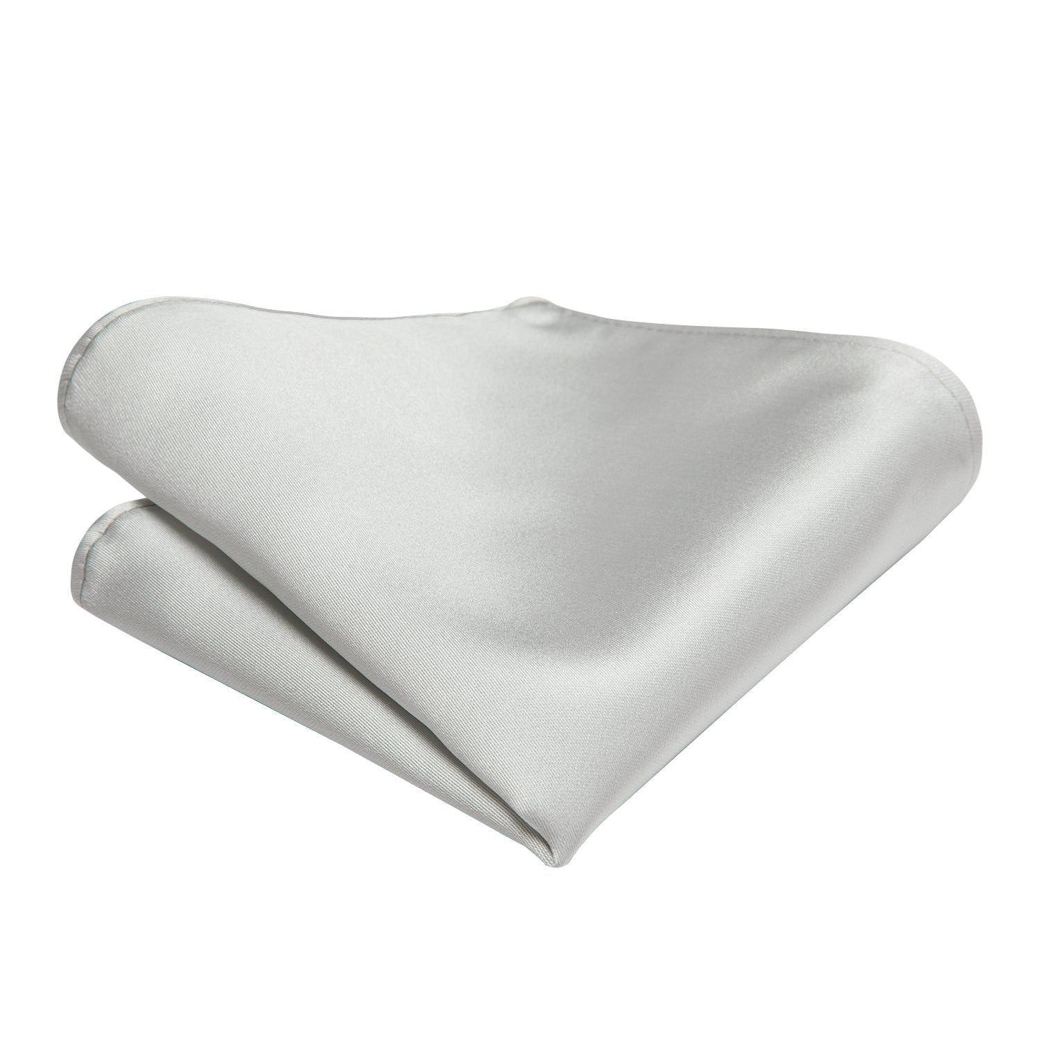 Pure White Solid Tie Pocket Square Cufflinks Set