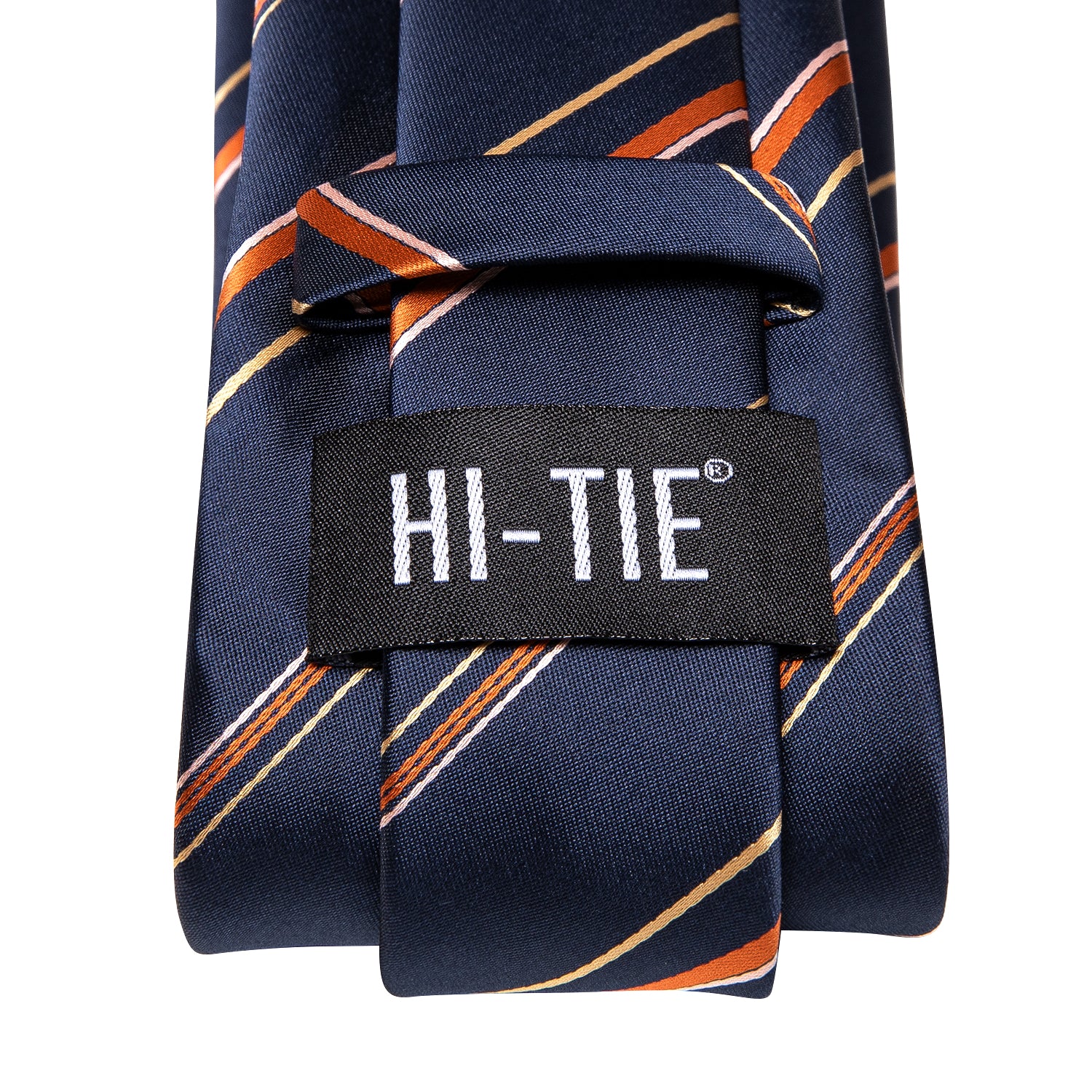 Blue Colorful Strip Necktie Pocket Square Cufflinks Set