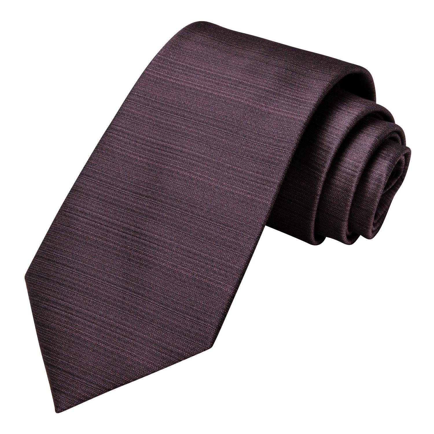 Red Brown Solid Necktie Pocket Square Cufflinks Set