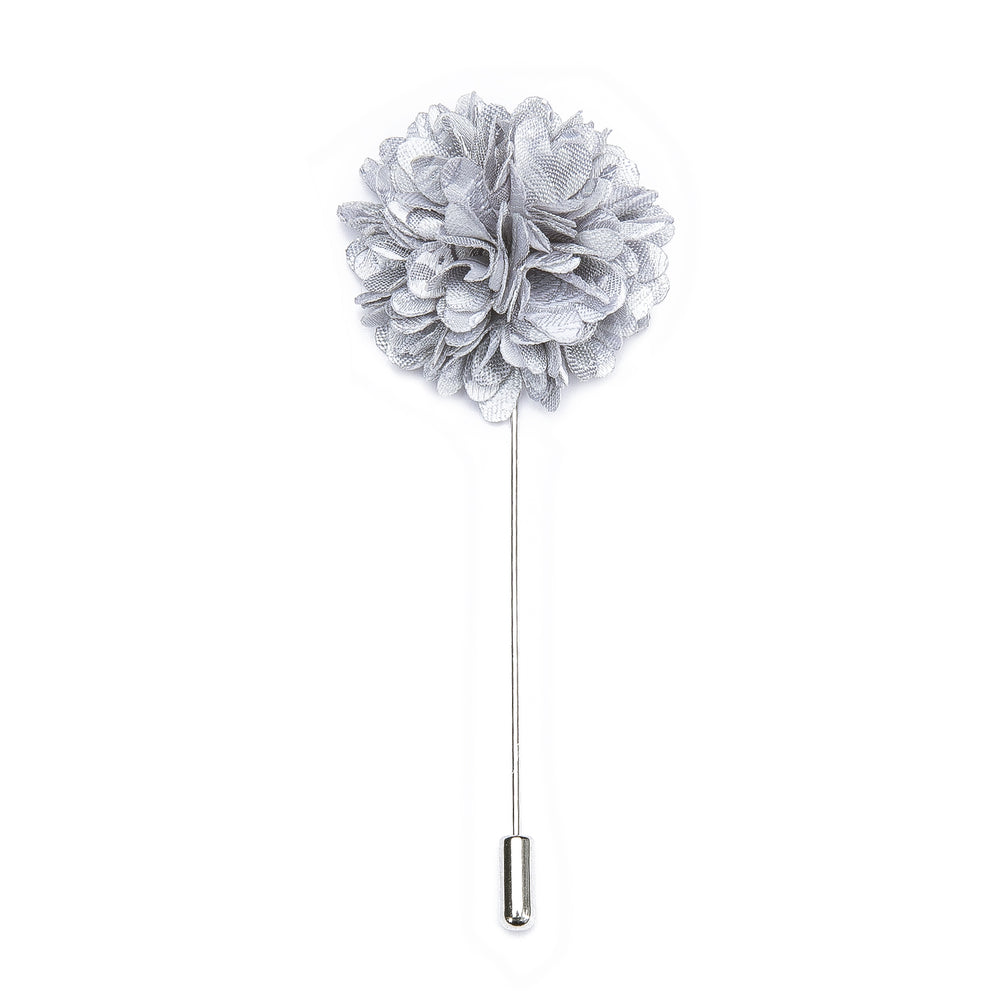 Luxury Grey Floral Lapel Pin