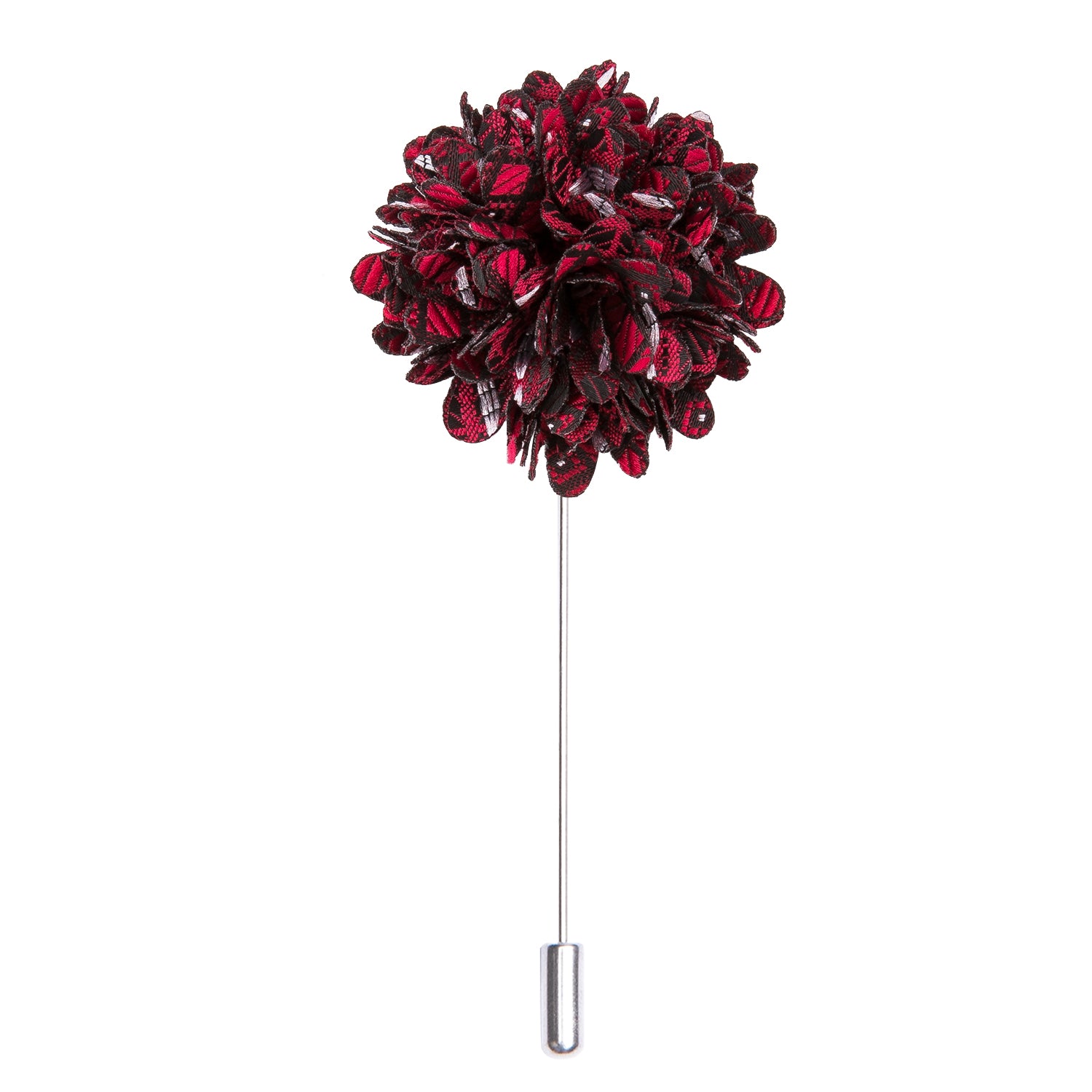 Luxury Burgundy Floral Lapel Pin